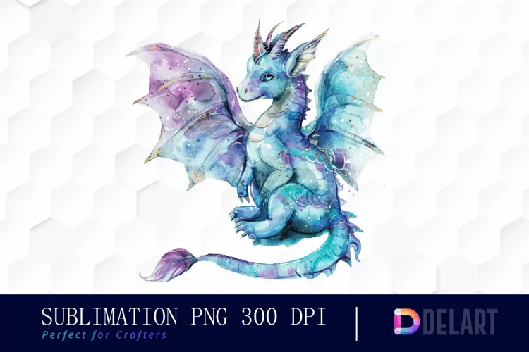 Fairy Dragon Watercolor Clipart