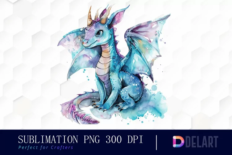 Fairy Dragon Watercolor Clipart