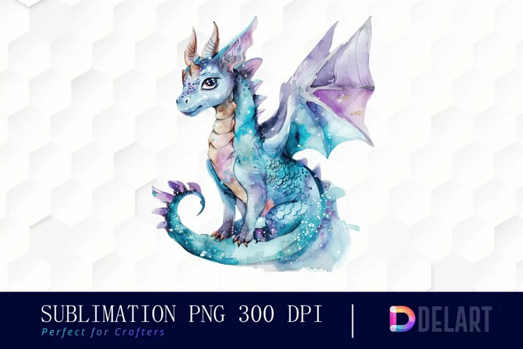 Fairy Dragon Watercolor Clipart