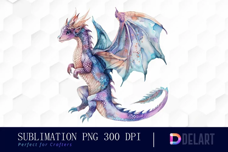 Fairy Dragon Watercolor Clipart