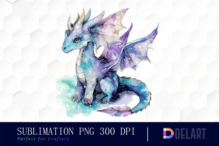 Fairy Dragon Watercolor Clipart