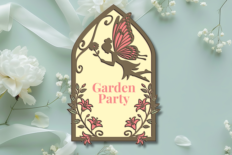 Fairy Lilies Stained glass - 4 SVG layers