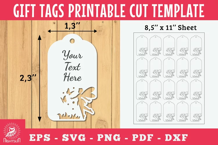 Fairy Gift Tags Printable Cut