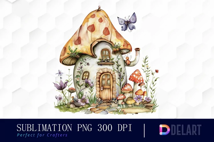 Fairy House Watercolor Clipart