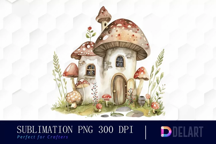 Fairy House Watercolor Clipart