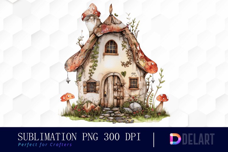 Fairy House Watercolor Clipart