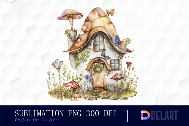 Fairy House Watercolor Clipart