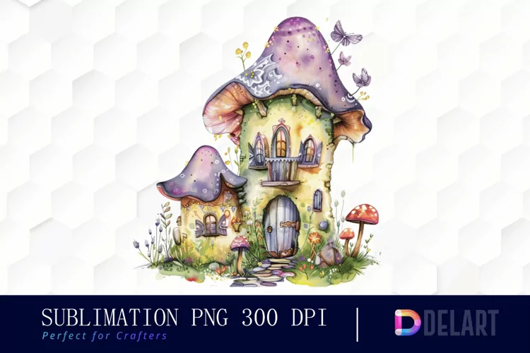 Fairy House Watercolor Clipart