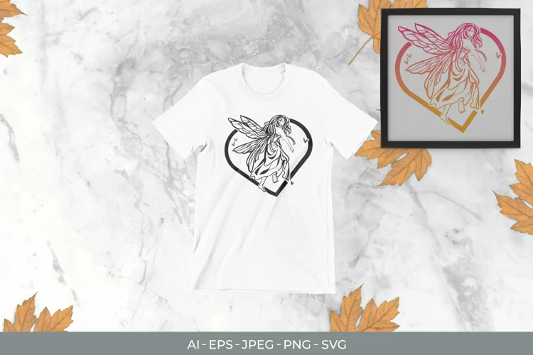 Fairy in Heart with Gradient Color SVG