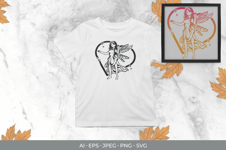 Fairy in Heart with Gradient Color SVG