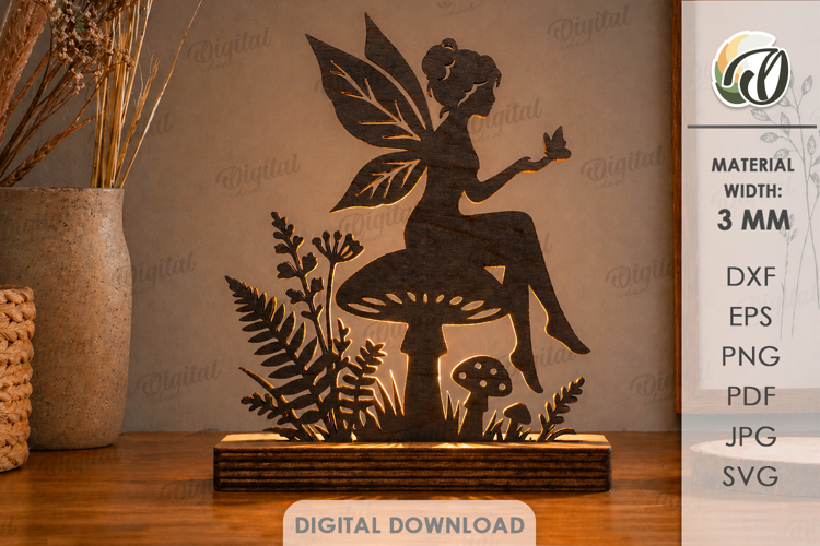 Fairy Light Stand Laser Cut. Lightbox. Led Light Lamp SVG