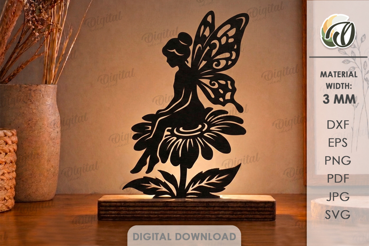 Fairy Light Stand Laser Cut. Lightbox. Led Light Lamp SVG