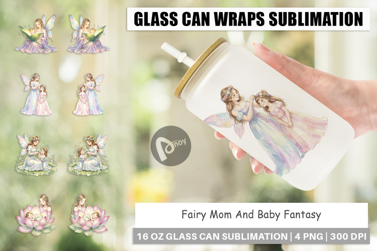 Fairy Mom Baby Fantasy Glass Can