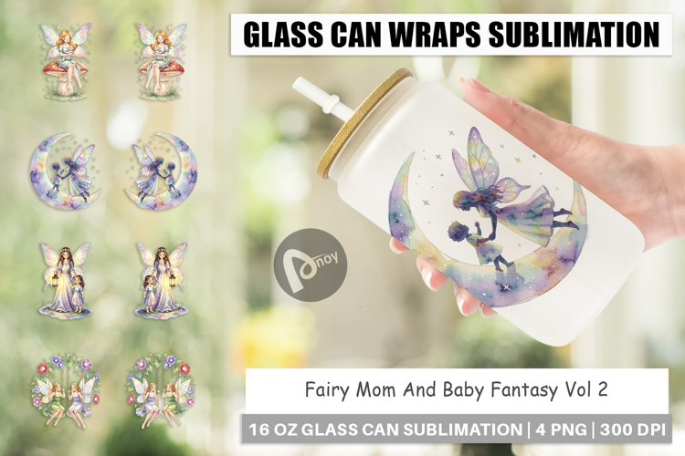 Fairy Mom Baby Fantasy Glass Can