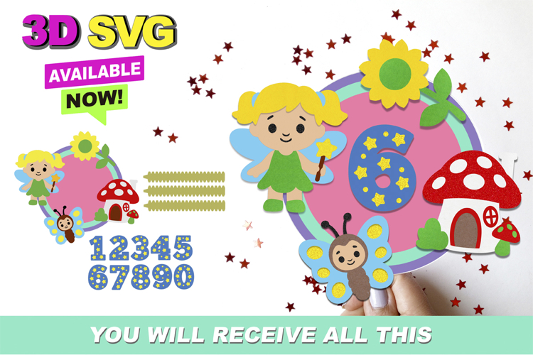 Fairy Cake topper 3D SVG