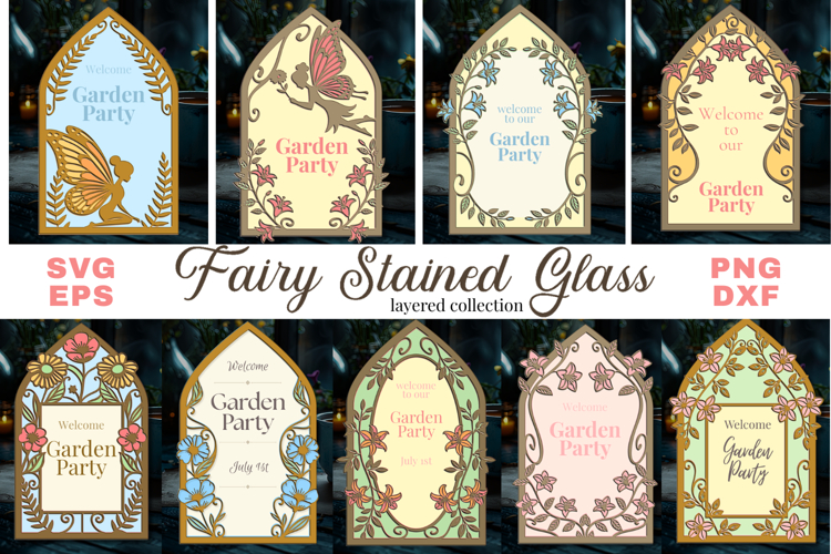 Fairy Stained glass - 9 layered invitations