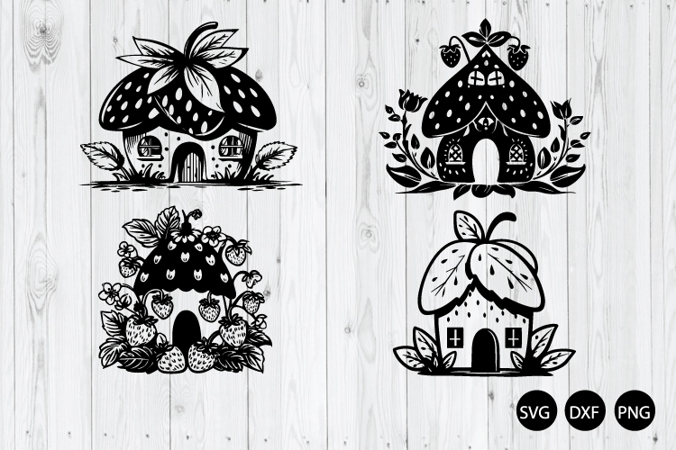 Fairy Strawberry House SVG, Summer SVG