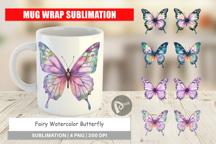 Mug Wrap Fairy Butterfly