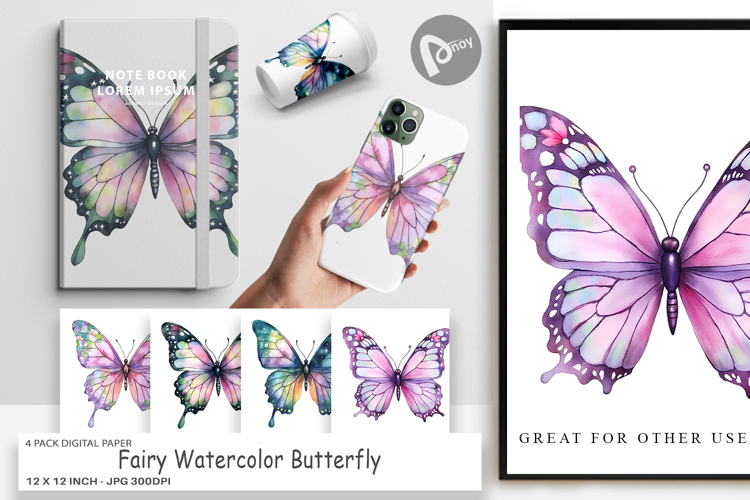 Digital Paper Fairy Butterfly