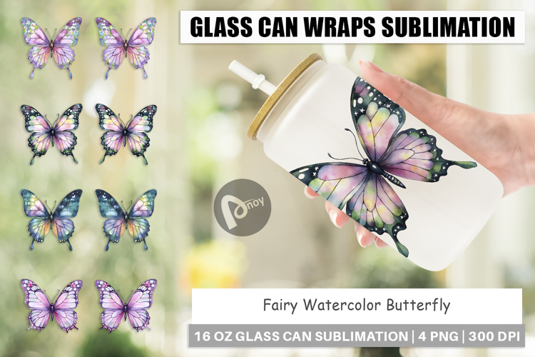 Glass Can Fairy Butterfly