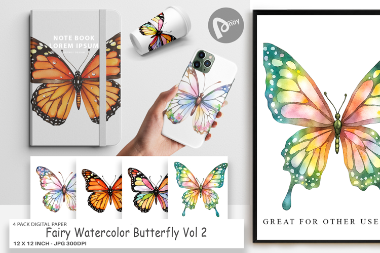 Digital Paper Fairy Butterfly