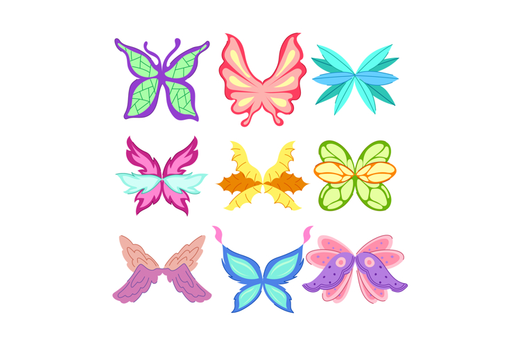 fairy wings set cartoon