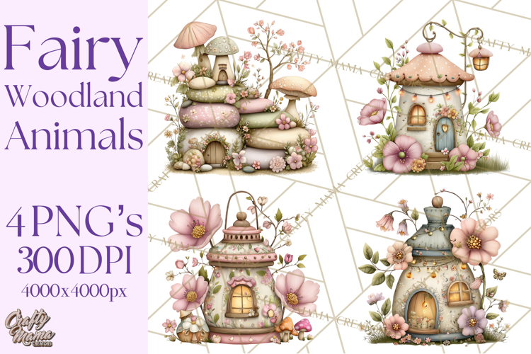 Woodland Fairy Animals Clipart PNG, Cute Pastel Watercolor