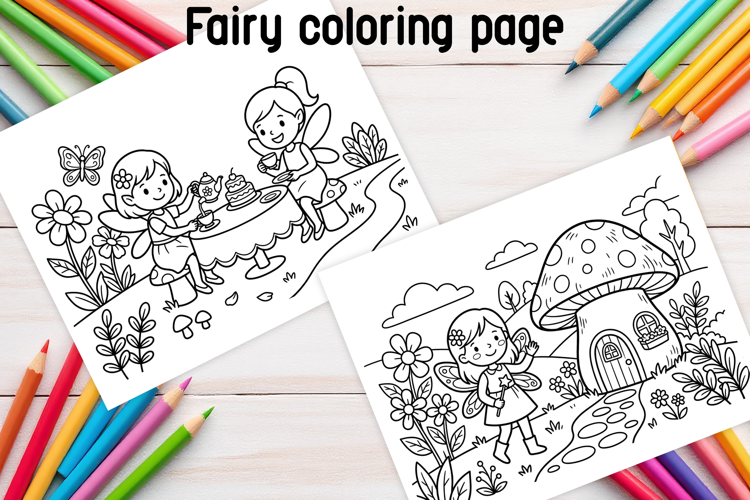Cute Fairy Garden Coloring Pages for Kids