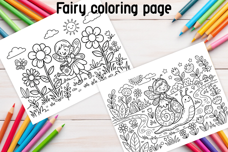 Cute Fairy Garden Coloring Pages for Kids