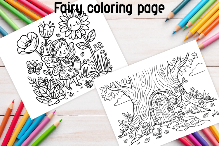 Cute Fairy Garden Coloring Pages for Kids