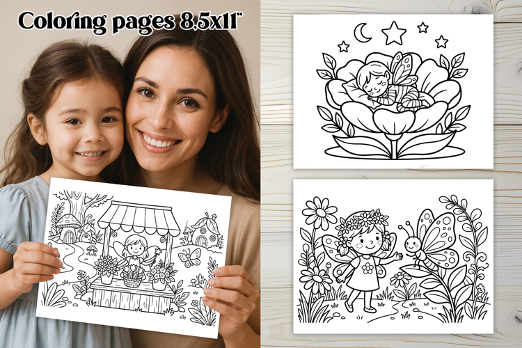 Cute Fairy Garden Coloring Pages for Kids