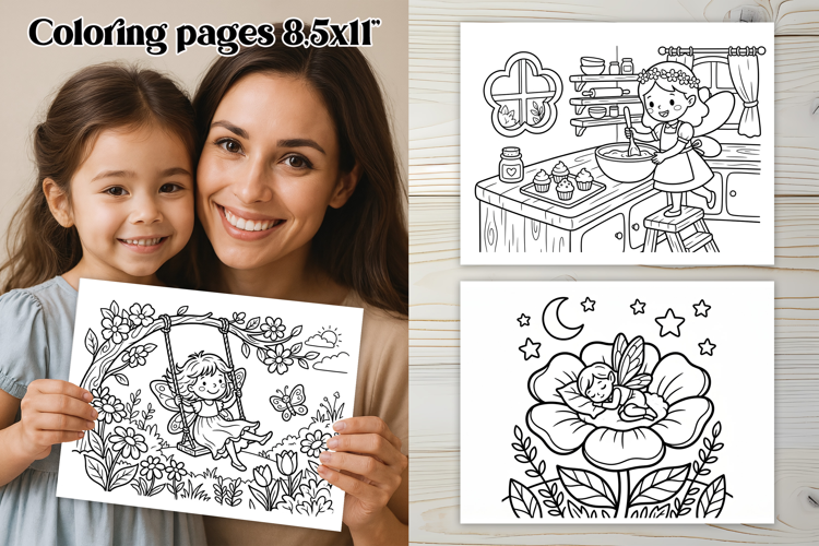 Cute Fairy Activities Coloring Pages for Kids
