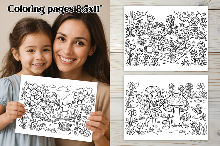 Cute Fairy Garden Activities Coloring Pages for Kids