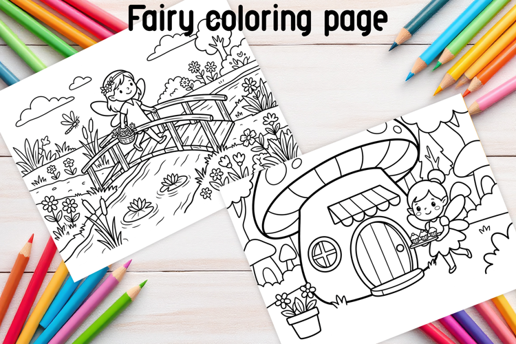 Cute Fairy Garden Coloring Pages for Kids