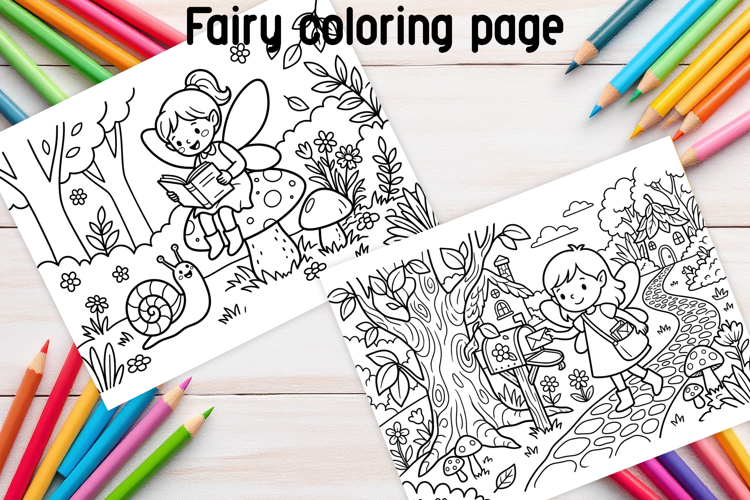 Cute Fairy Adventures Coloring Pages for Kids