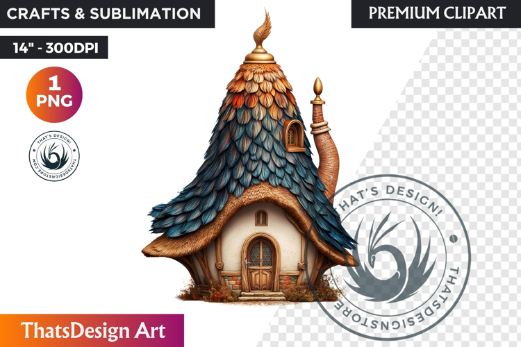 Fairy Tale House PNG, Gnome home, Whimsical Building