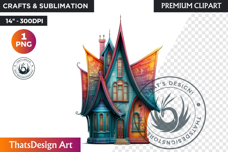 Fairy Tale House PNG, Gnome home, Whimsical Building