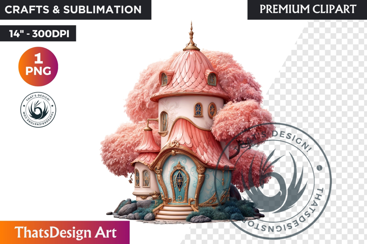 Fairy Tale House PNG, Gnome home, Whimsical Building