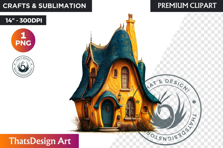 Fairy Tale House PNG, Gnome home, Whimsical Building