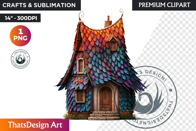 Fairy Tale House PNG, Gnome home, Whimsical Building