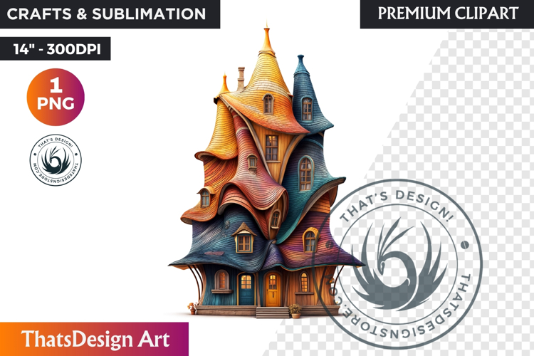 Fairy Tale House PNG, Gnome home, Whimsical Building