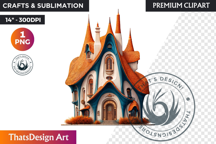 Fairy Tale House PNG, Gnome home, Whimsical Building