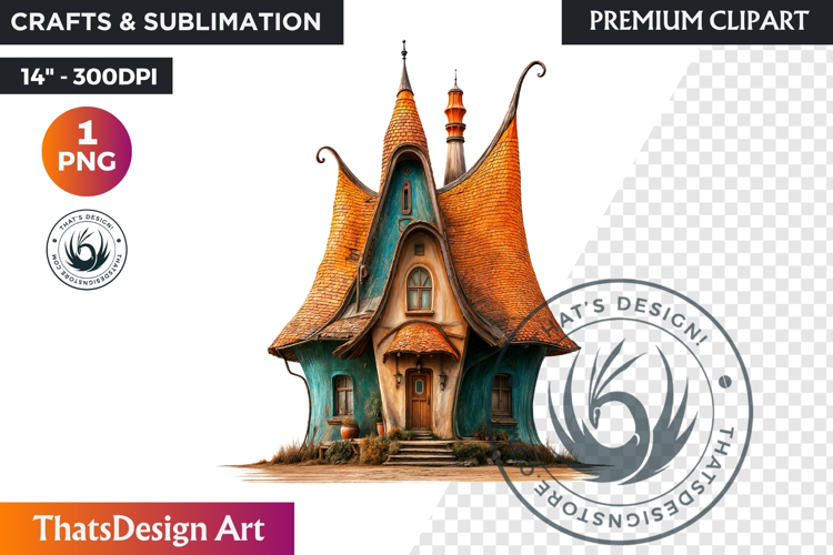 Fairy Tale House PNG, Gnome home, Whimsical Building