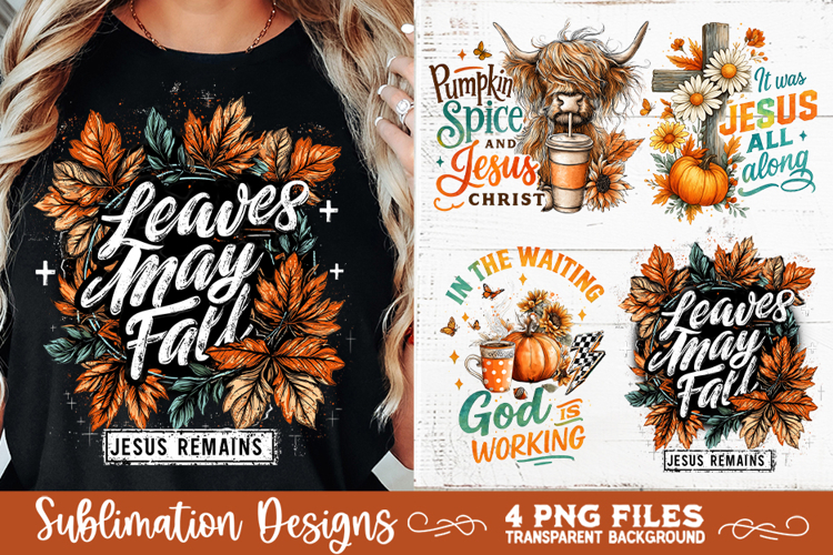 Christian Fall Inspirational 4 PNG Retro PNG Sublimation