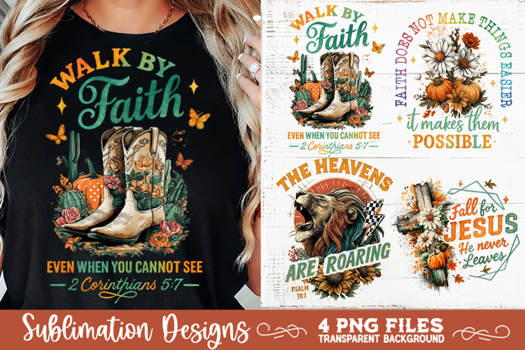 Christian Fall Inspirational 4 PNG Retro PNG Sublimation