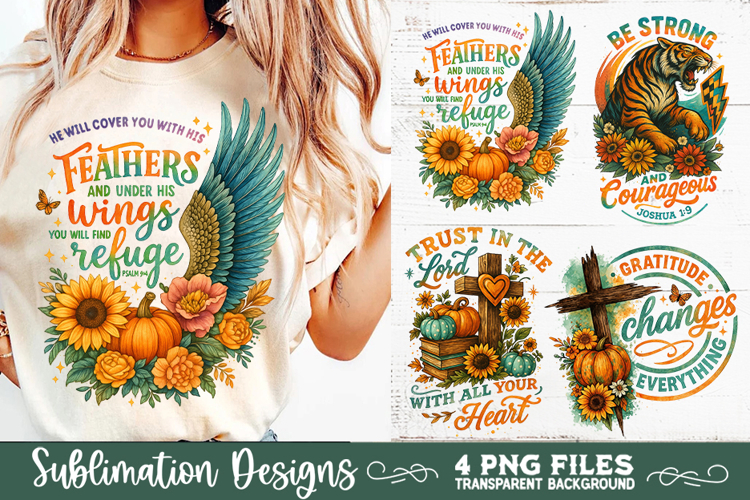Christian Fall Inspirational 4 PNG Retro PNG Sublimation