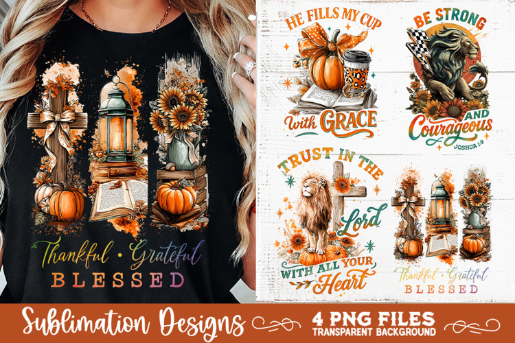 Christian Fall Inspirational 4 PNG Retro PNG Sublimation