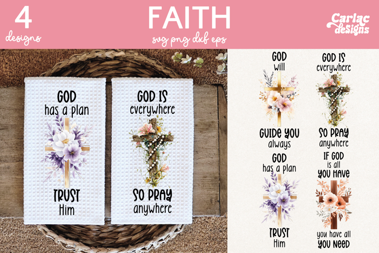 Faith Kitchen Towel Sublimation, Christian Kitchen Towel