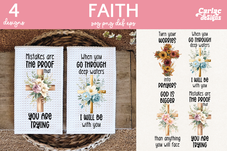 Faith Kitchen Towel Sublimation, Christian Kitchen Towel