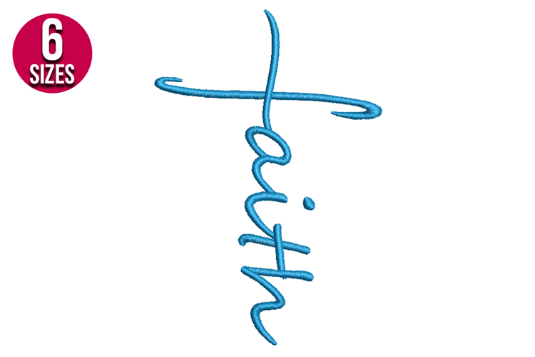 Faith Text Machine Embroidery Design | Instant Download